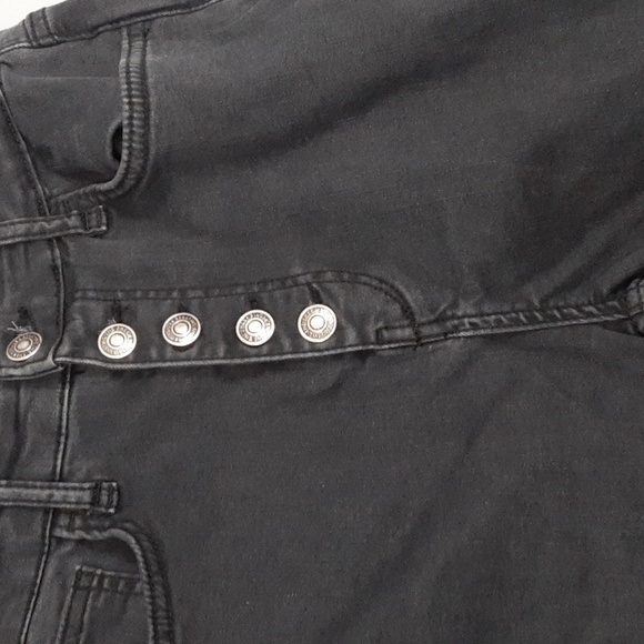 Free People We The Free Button Fly Black Distressed Skinny Slim Fit Jeans - Picture 4 of 11